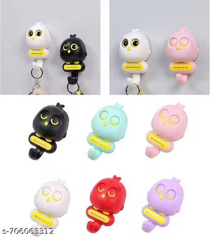 Multi-Colour Owl Wall Key Holder Hook with Blinking Eyes