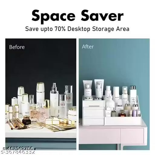 Multi Grid Plastic Desktop Storage Cosmetic Organizer
