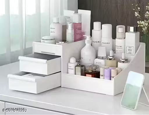 Multi Grid Plastic Desktop Storage Cosmetic Organizer