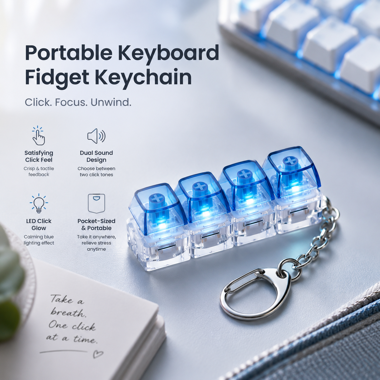 Mechanical Keyboard Fidget Keychain
