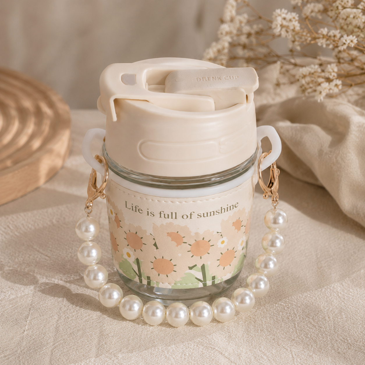Pearl Chain Glass Tumbler - 350 ML