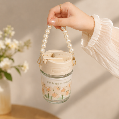 Pearl Chain Glass Tumbler - 350 ML