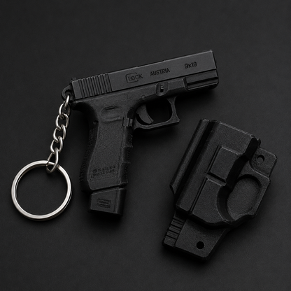Mini Glock Keychain with Holster – Black Edition