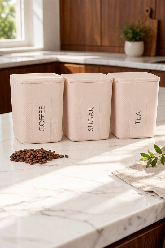 Premium Tea Coffee & Sugar Containers – Set of 3 (800ml Each)