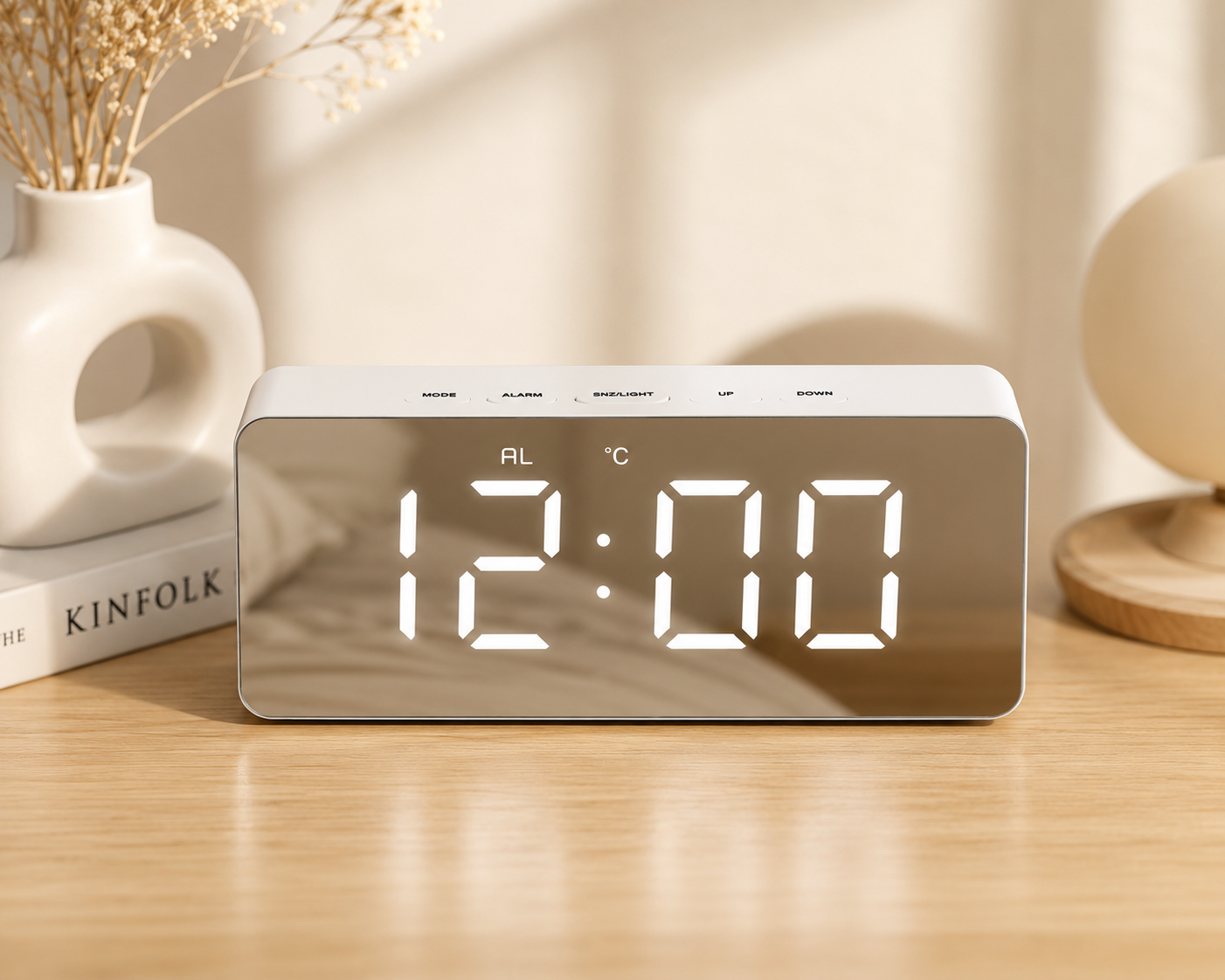 LED Mirror Digital Alarm Clock