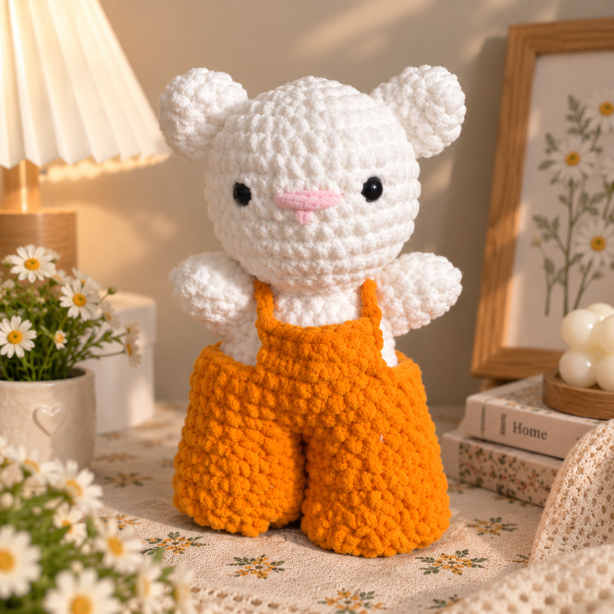 Crochet Couple Dolls – Handmade Cute Couple Plushies (Orange)