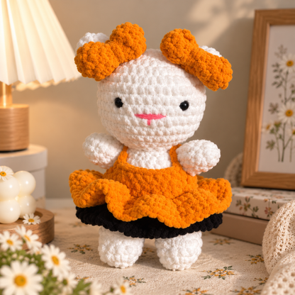 Crochet Couple Dolls – Handmade Cute Couple Plushies (Orange)