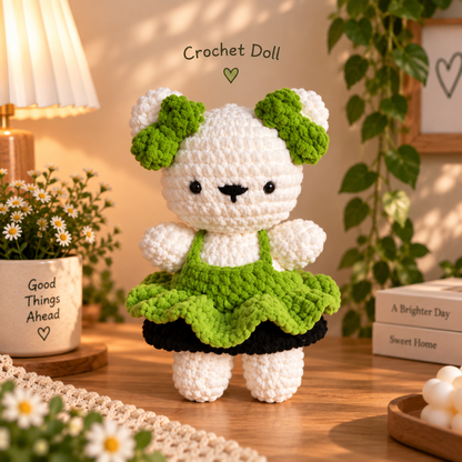 Crochet Couple Dolls – Handmade Cute Couple Plushies (Green)