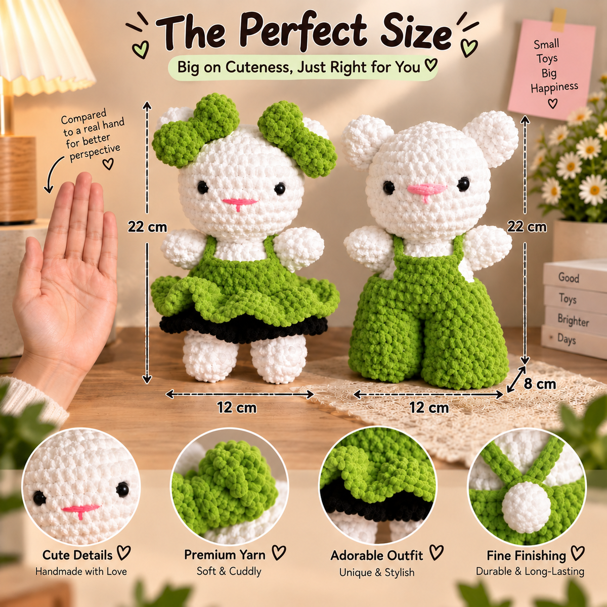 Crochet Couple Dolls – Handmade Cute Couple Plushies (Green)