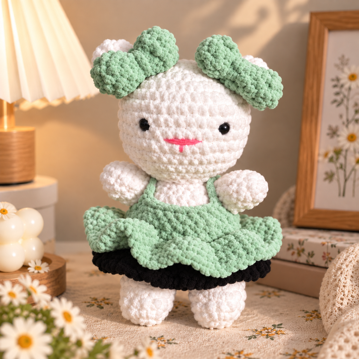 Crochet Couple Dolls – Handmade Cute Couple Plushies (Mint Green)