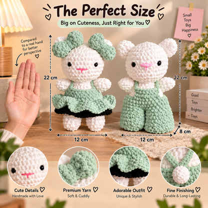 Crochet Couple Dolls – Handmade Cute Couple Plushies (Mint Green)