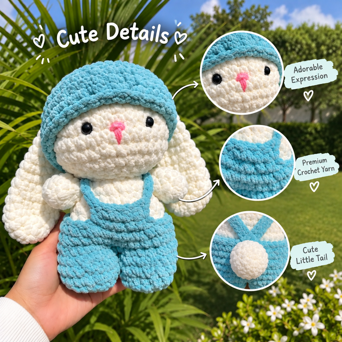 Crochet Bunny Plushie – Handmade Soft & Cuddly Rabbit Doll