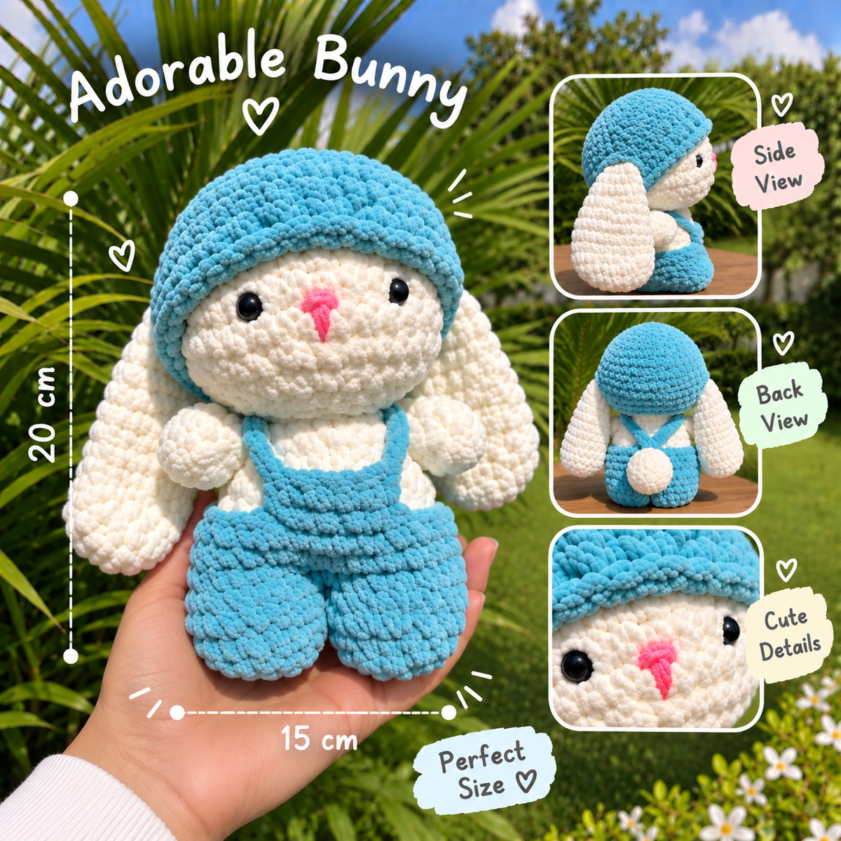 Crochet Bunny Plushie – Handmade Soft & Cuddly Rabbit Doll