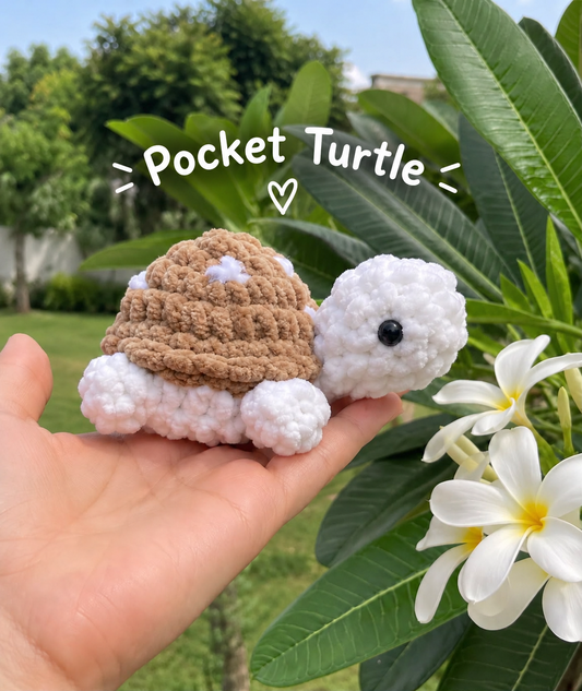 Crochet Turtle Plushie – Handmade Cute Pocket Turtle