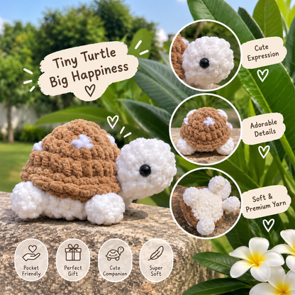 Crochet Turtle Plushie – Handmade Cute Pocket Turtle