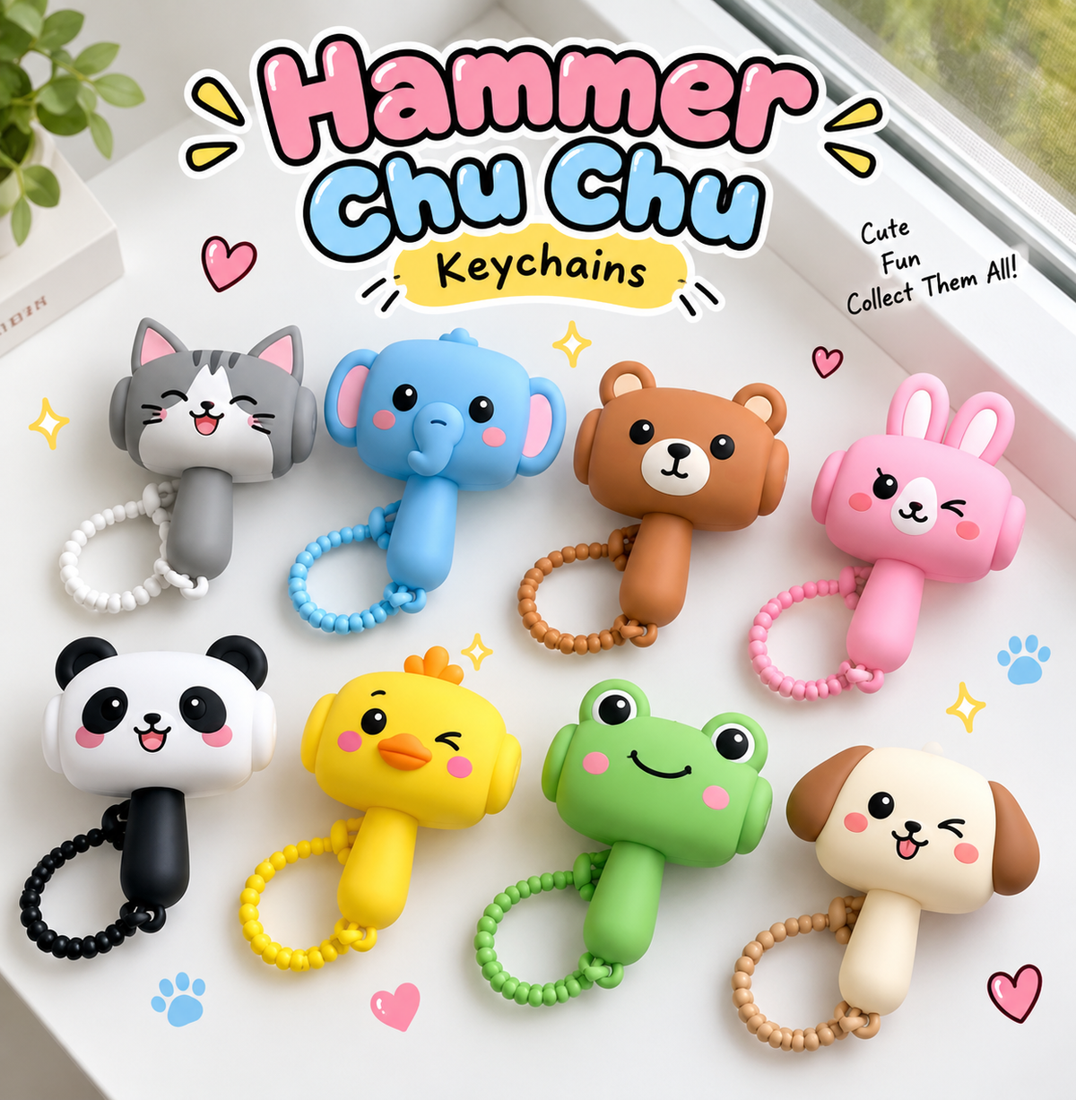 Hammer Chu Chu Keychains 🔨🐰