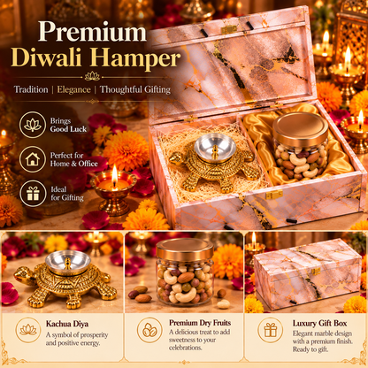 Premium Diwali Gift Hamper – Kachua Diya & Dry Fruits