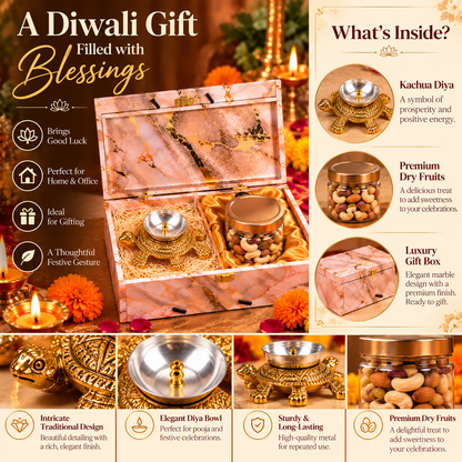 Premium Diwali Gift Hamper – Kachua Diya & Dry Fruits