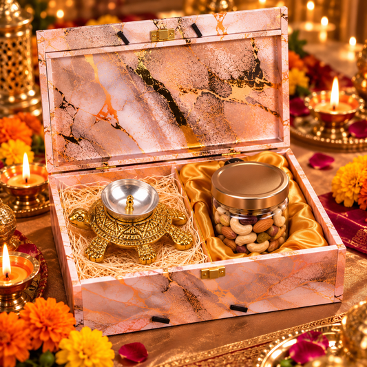 Premium Diwali Gift Hamper – Kachua Diya & Dry Fruits