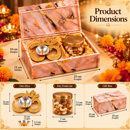Premium Diwali Gift Hamper – Om Diya & Dry Fruits