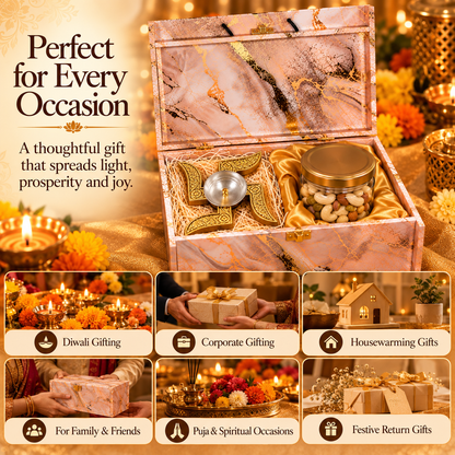 Premium Diwali Gift Hamper – Swastik Diya & Dry Fruits