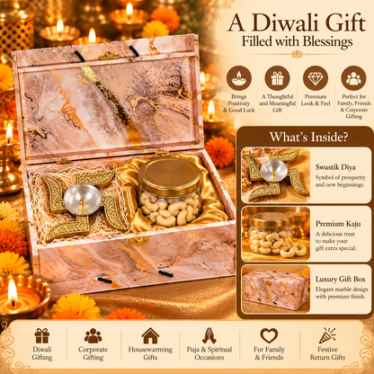 Premium Diwali Gift Hamper – Swastik Diya & Dry Fruits