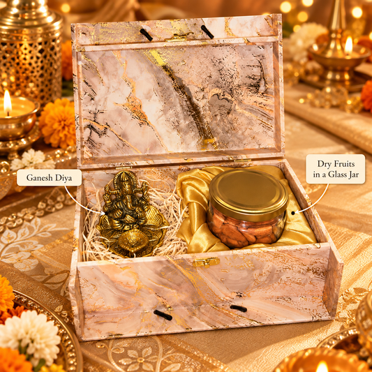 Premium Diwali Gift Hamper with Ganesha Diya & Dry Fruits