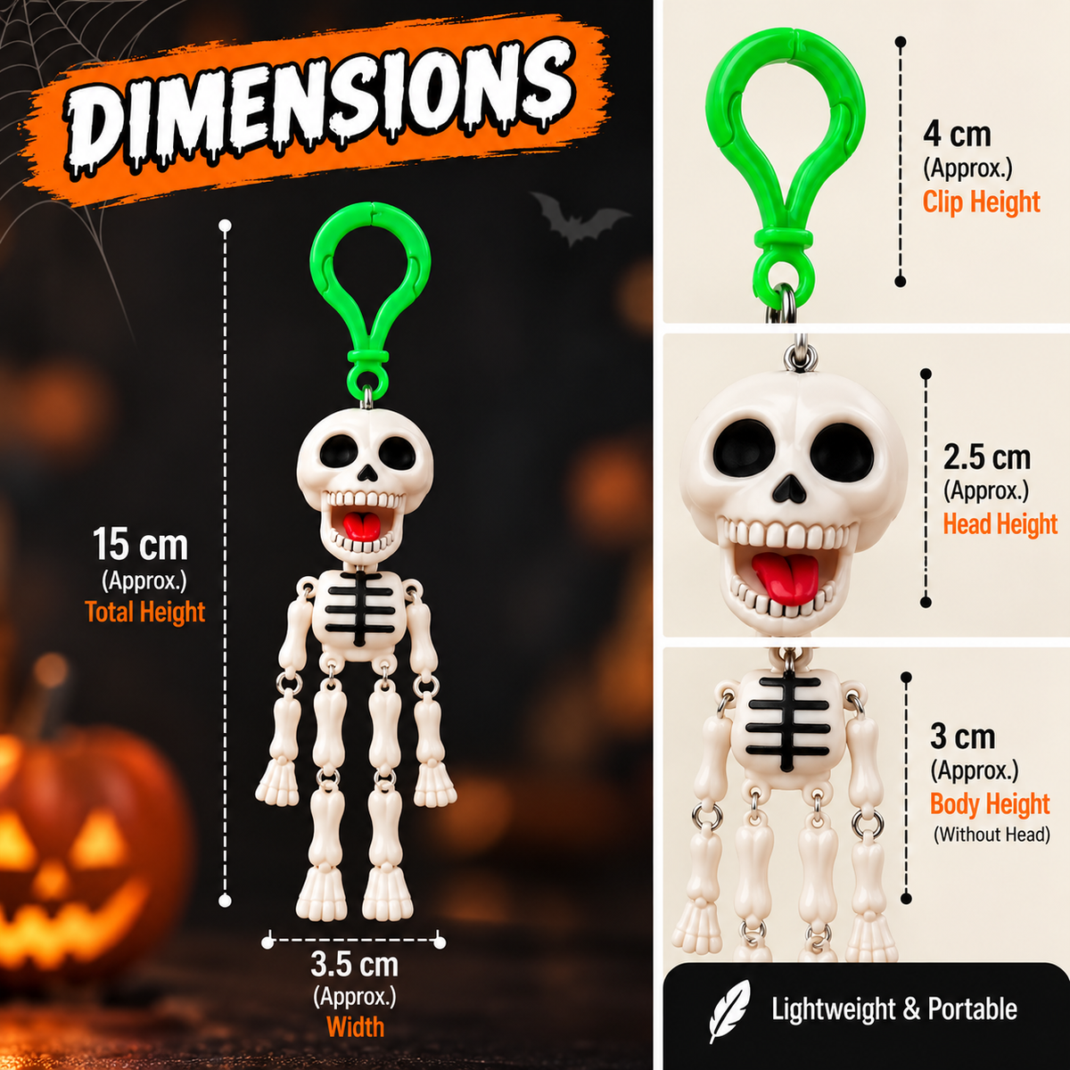 Pull-String Skeleton Keychain – Clink, Pull & Have Some Fun!🦴