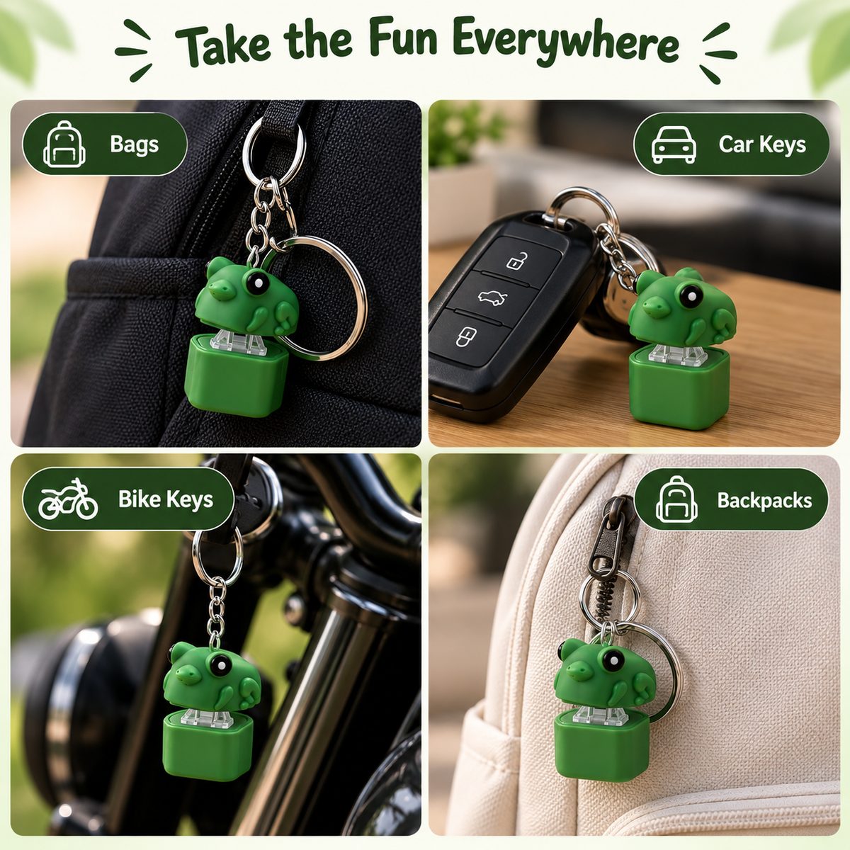 Frog Sound Keychain with LED Light 🐸