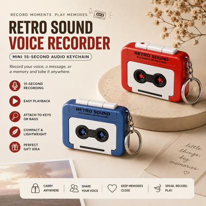 Retro Sound Voice Recorder Keychain ❤️