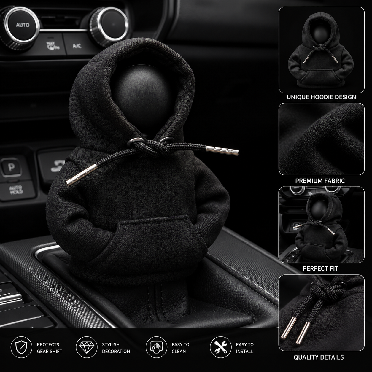 Hoodie Car Gear Knob Cover