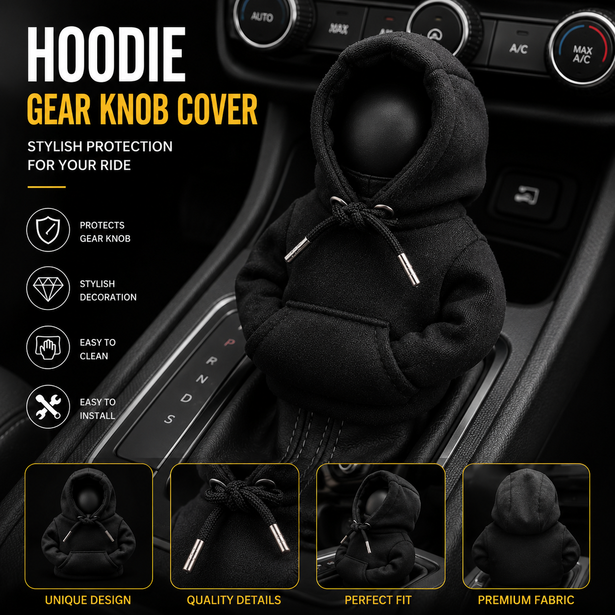 Hoodie Car Gear Knob Cover