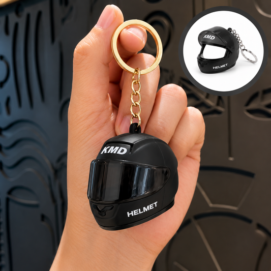 Mini Motorcycle Helmet Keychain with LED Light
