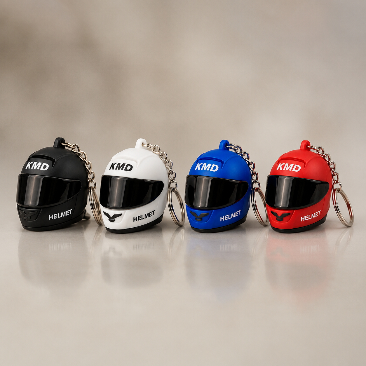 Mini Motorcycle Helmet Keychain with LED Light