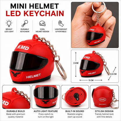 Mini Motorcycle Helmet Keychain with LED Light