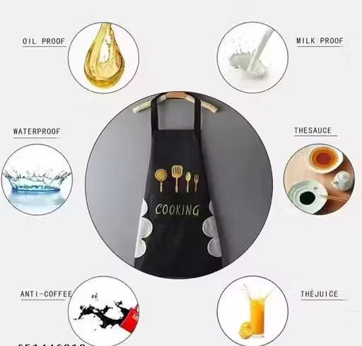 Premium Waterproof Kitchen Apron with Pockets & Hand Wipe Towel – Pack of 2