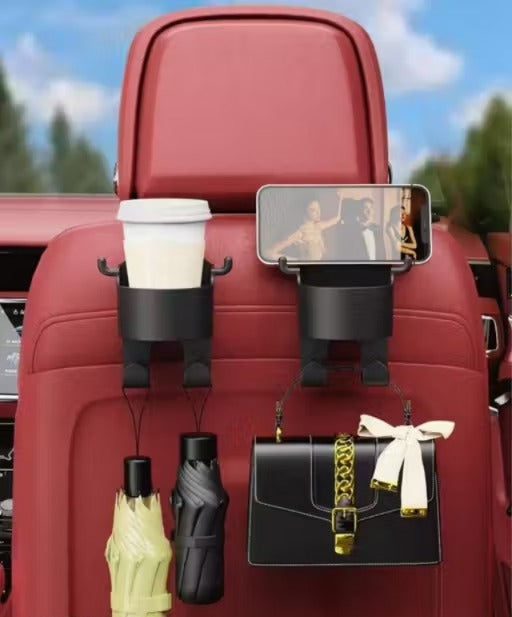 3-in-1 Multi-Functional Car Headrest Hook with Cup Holder (Buy 1 Get 1 Free)
