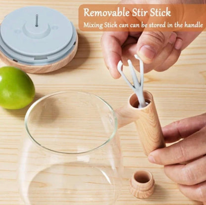 Electric Rechargeable Self-Stirring Mixing Glass Mug with Handle & Lid (400ml)