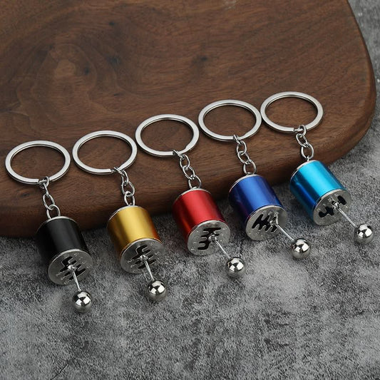 Metal Gear-Shift Keychain with Moving Knob