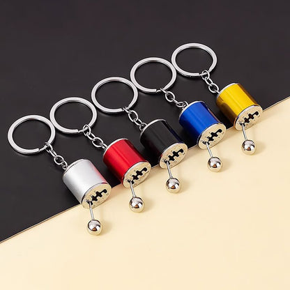 Metal Gear-Shift Keychain with Moving Knob