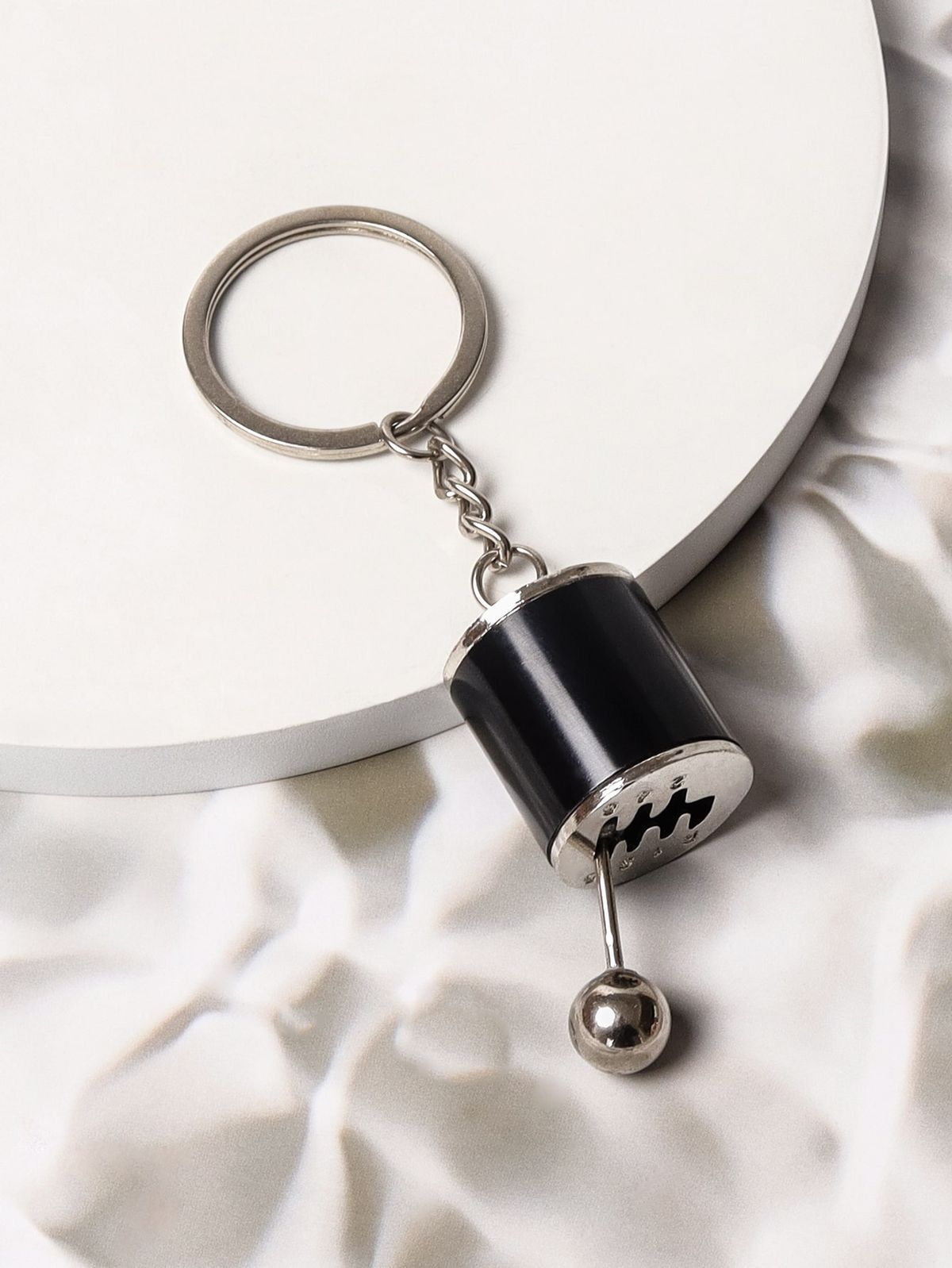 Metal Gear-Shift Keychain with Moving Knob