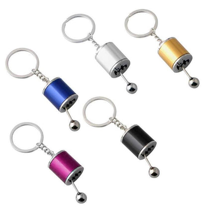 Metal Gear-Shift Keychain with Moving Knob