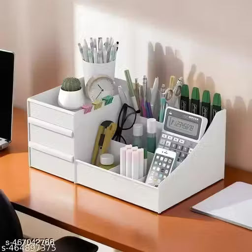 Multi Grid Plastic Desktop Storage Cosmetic Organizer