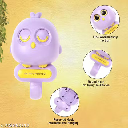 Multi-Colour Owl Wall Key Holder Hook with Blinking Eyes