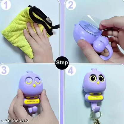 Multi-Colour Owl Wall Key Holder Hook with Blinking Eyes
