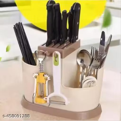 Plastic Multi-Functional Cutlery Storage Holder Stand (Standard)
