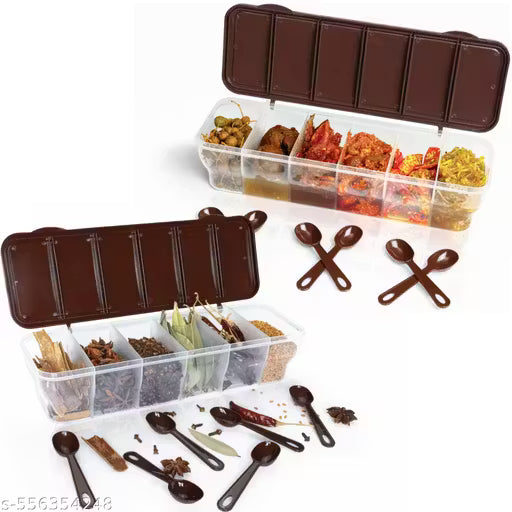 Multipurpose 6-in-1 Masala Box – Airtight BPA-Free Storage Container (1800 ml) | Pack of 2