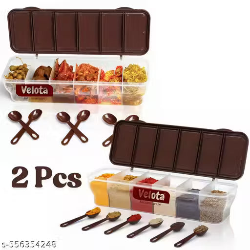 Multipurpose 6-in-1 Masala Box – Airtight BPA-Free Storage Container (1800 ml) | Pack of 2